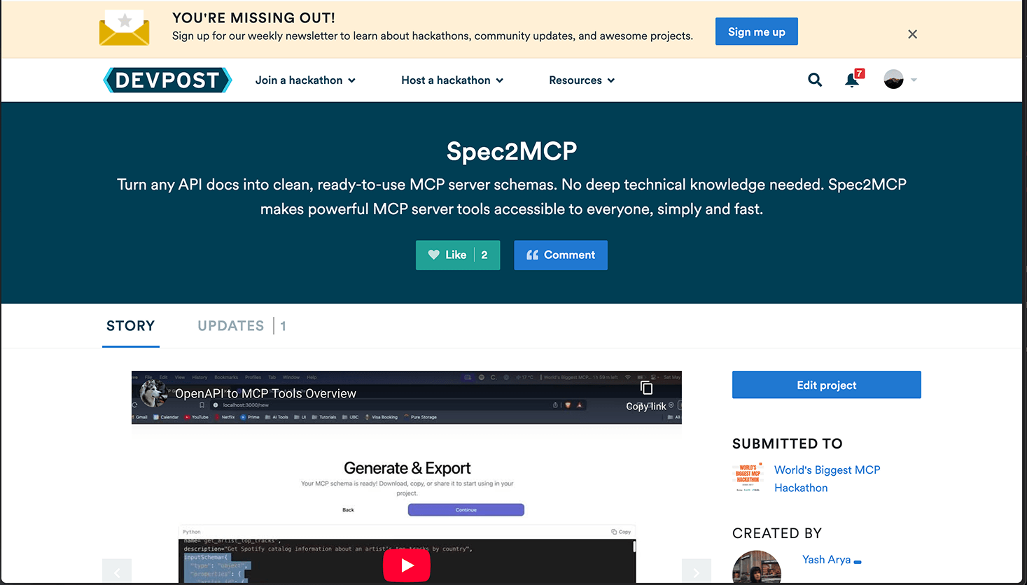 Spec2MCP screenshot